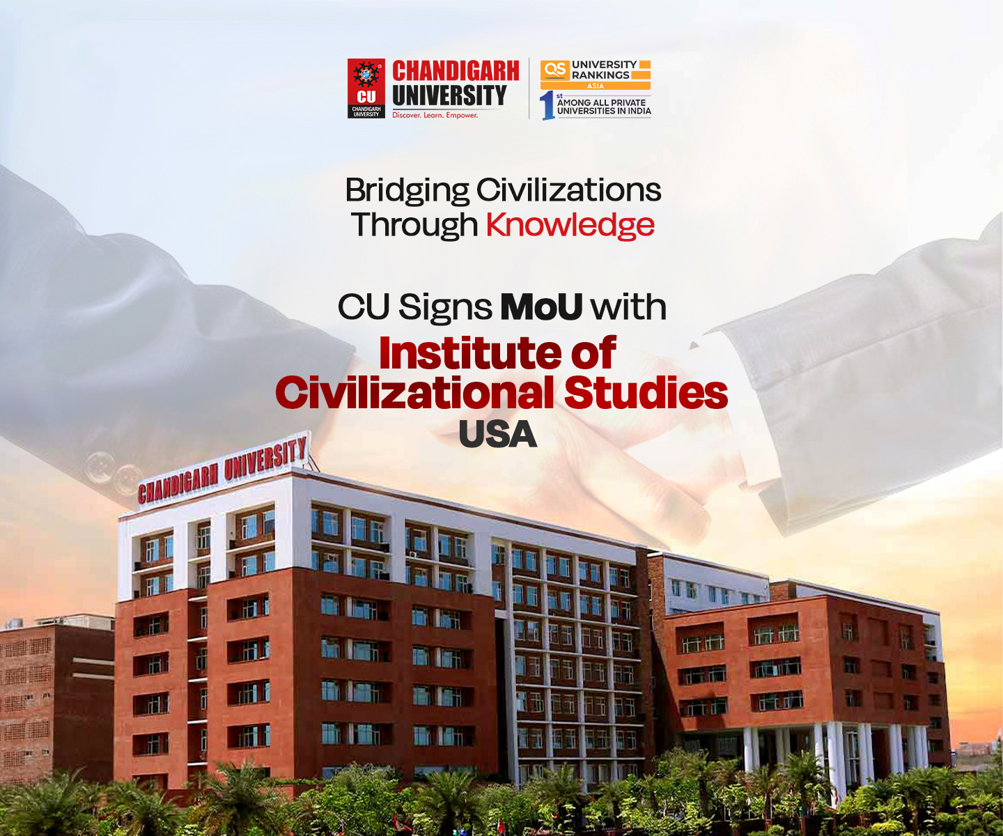 Chandigarh University Signs MoU with Institute of Civilizational Studies, USA to Strengthen Academic & Cultural Exchange